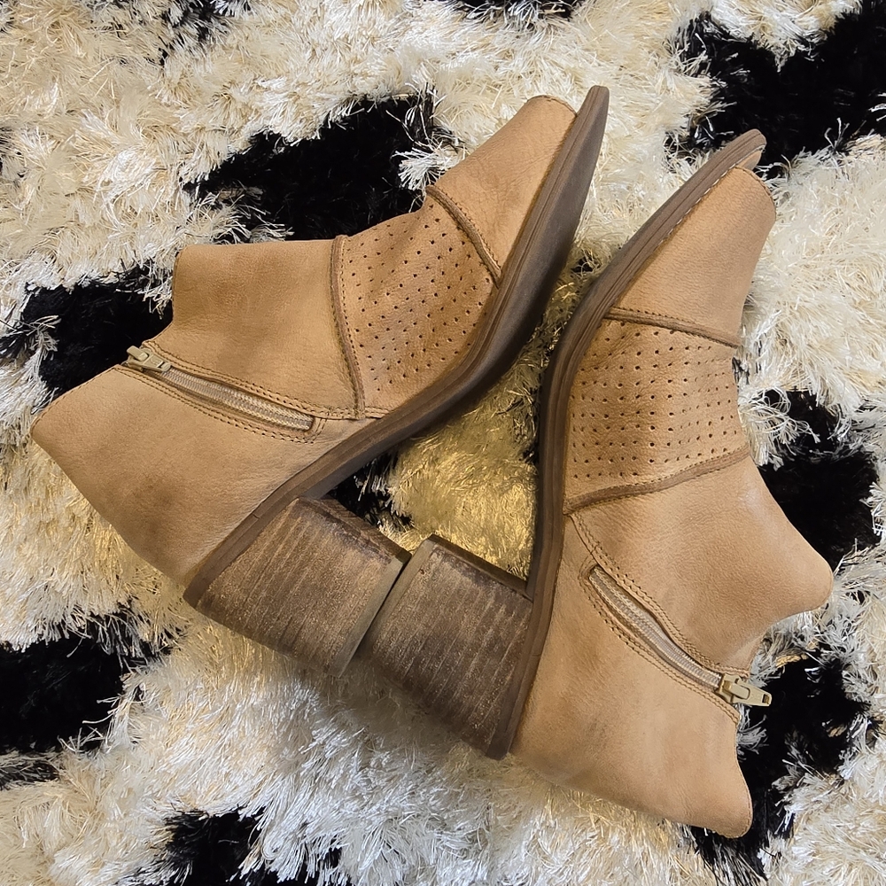 Leather Open Toe Booties - Picture 7 of 8